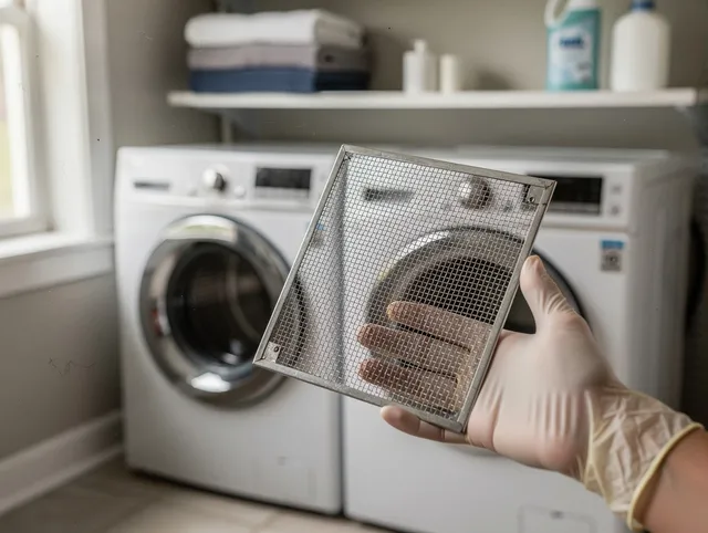Stow Dryer Vent Cleaning specialist performing detailed lint trap cleaning service in Stow